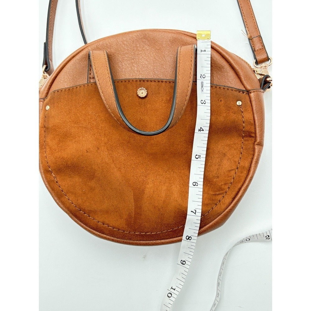 Lauren Conrad LC Round Crossbody Bag Brown Boho Festival Circle Purse - Picture 7 of 12